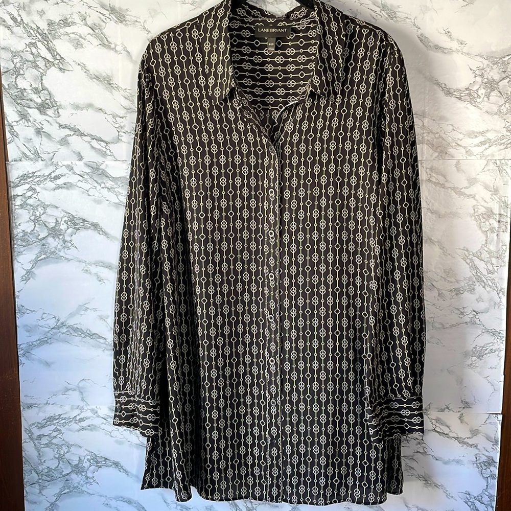 Lane Bryant 18/20 Black/White Print Blouse